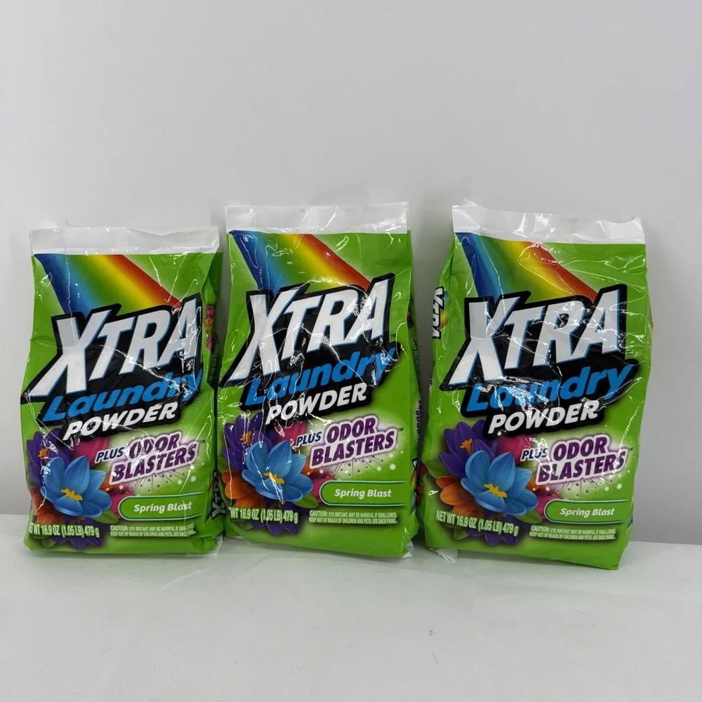 XTRA Powder Laundry Detergent Plus Odor Blasters Spring Blast 3 Pack